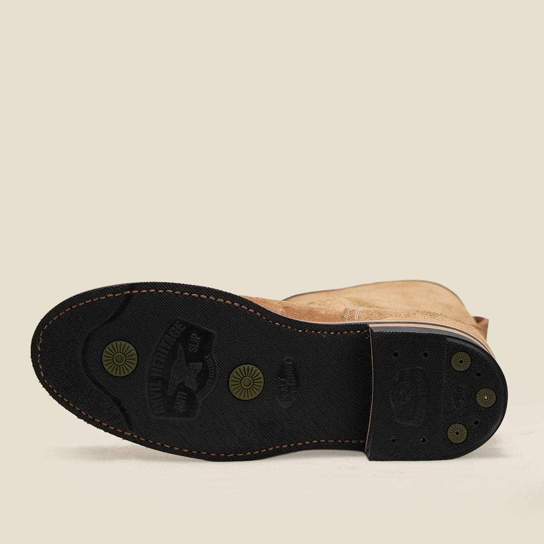 The Foundry Engineer Boots (Wheat Roughout) Goodyear Welted