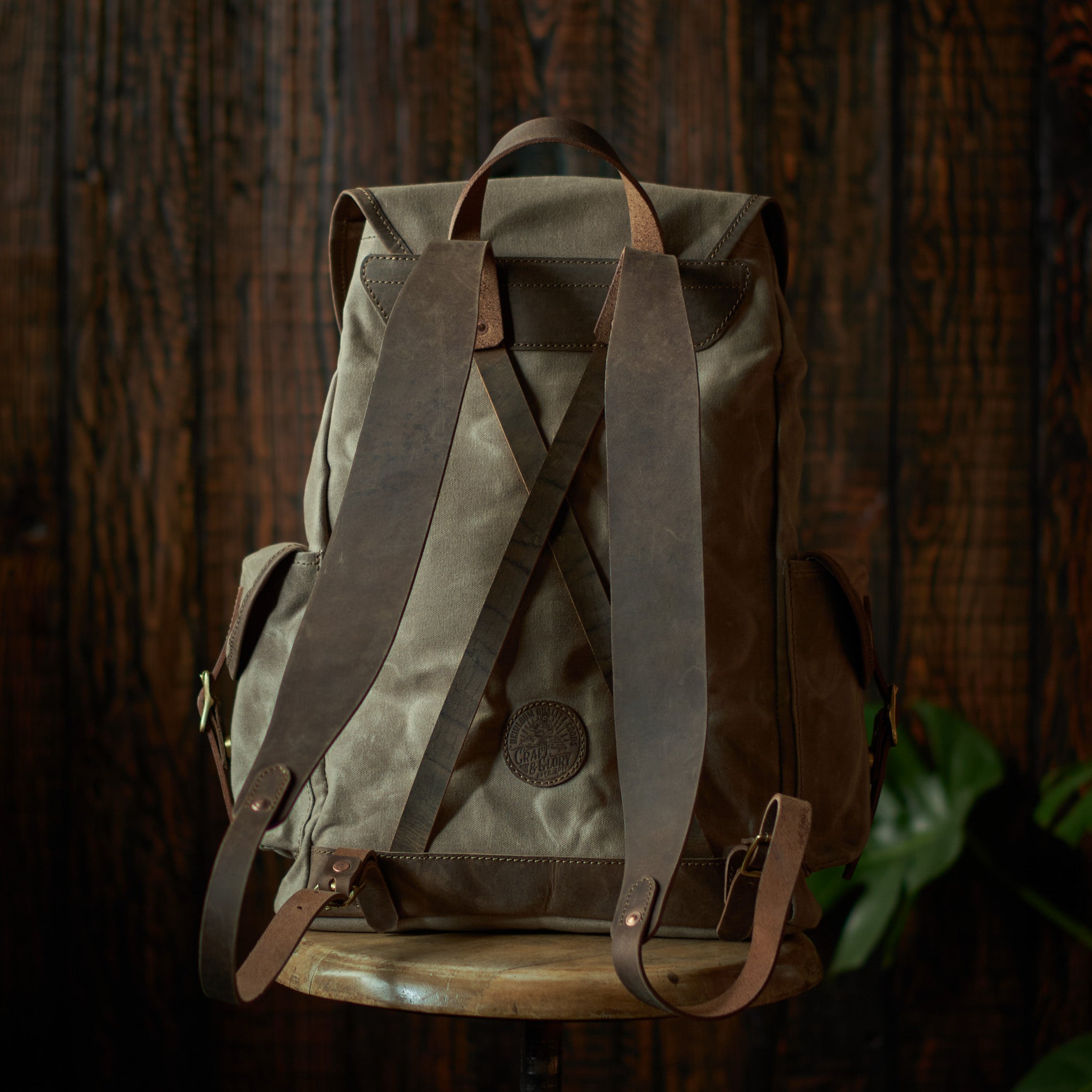 Vintage Bergan Canvas Backpack Faded Olive Craft Glory