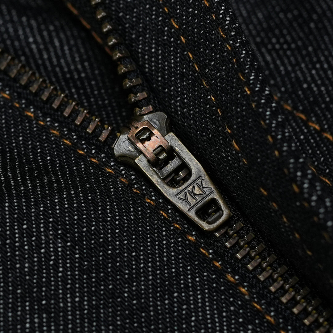 Five Pocket Ghost Black 13 Oz Selvedge Denim For Men (True Straight)