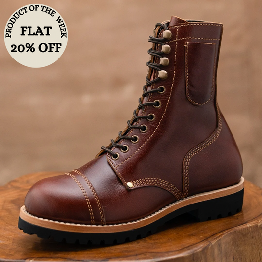 Combat Boots 8" (Saddle Tan) Goodyear Welted