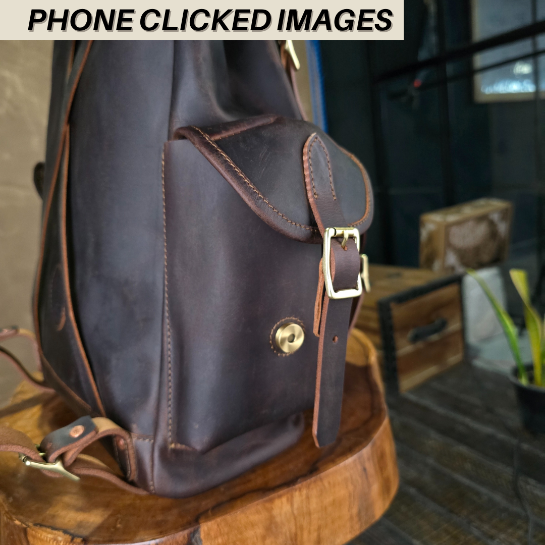 Vintage Bergan Leather Backpack (Vintage Brown)