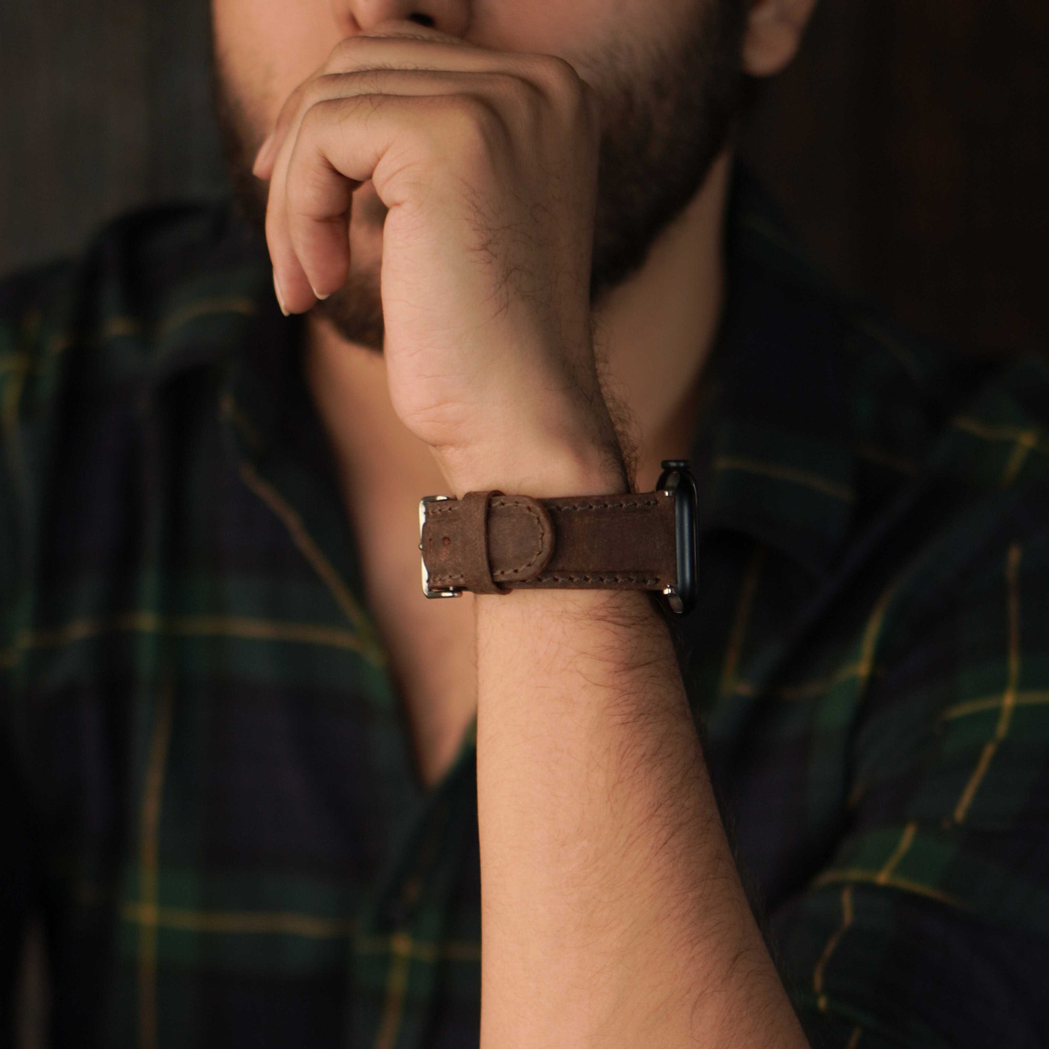 Legacy Apple Watch Leather Strap (Vintage Brown)
