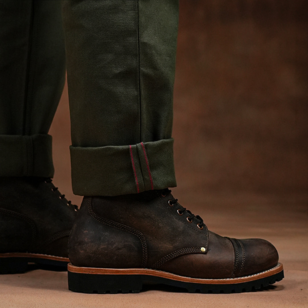 Fatigue Pants Military Green 12 Oz Selvedge Canvas For Men (True Straight)