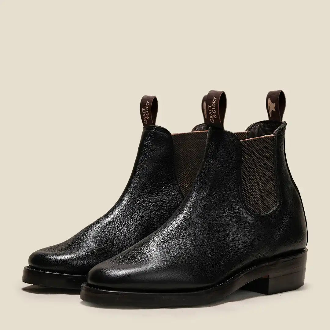 Women Heritage Chelsea Boots 6" (Raven Black) Goodyear Welted