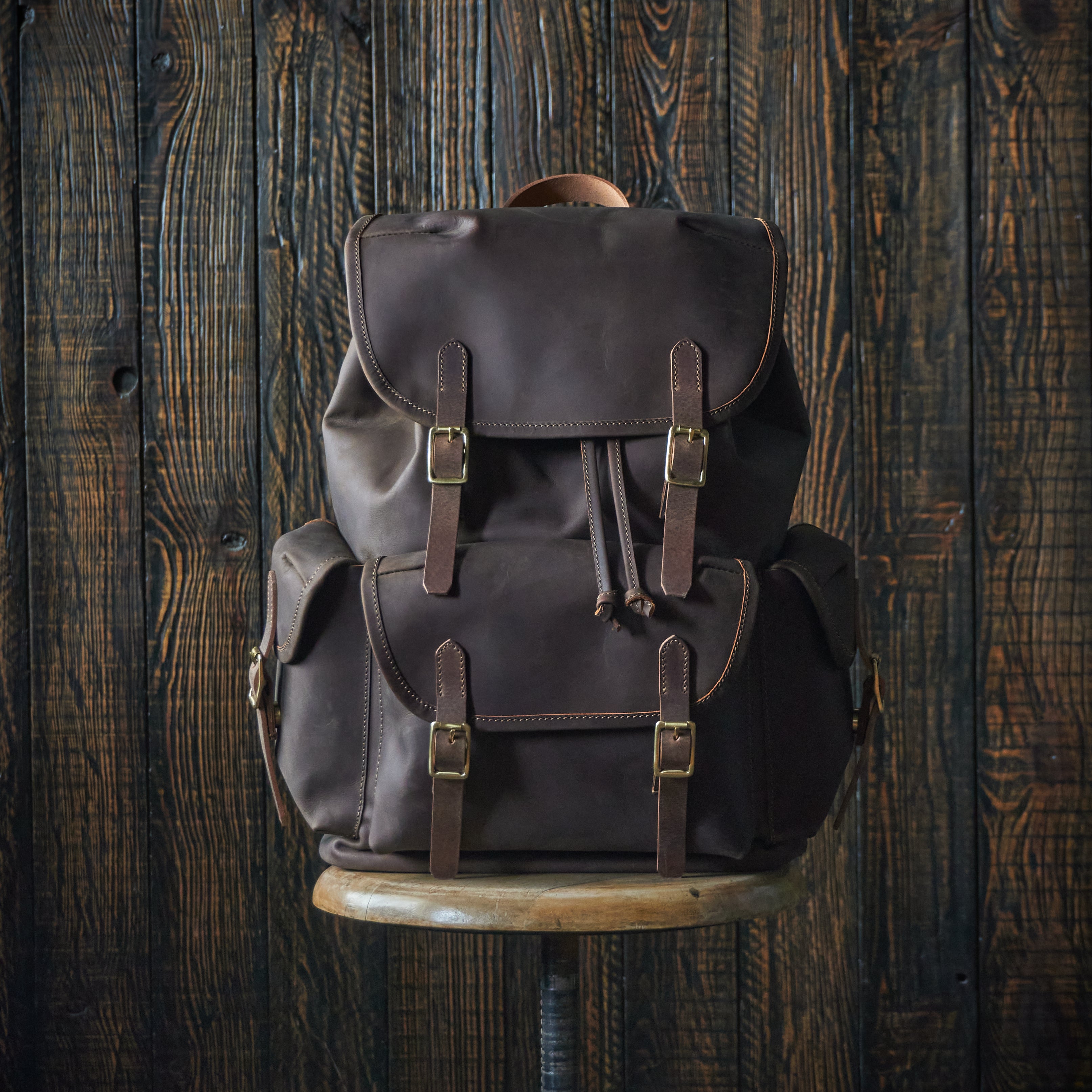 Leather purchases Backpack