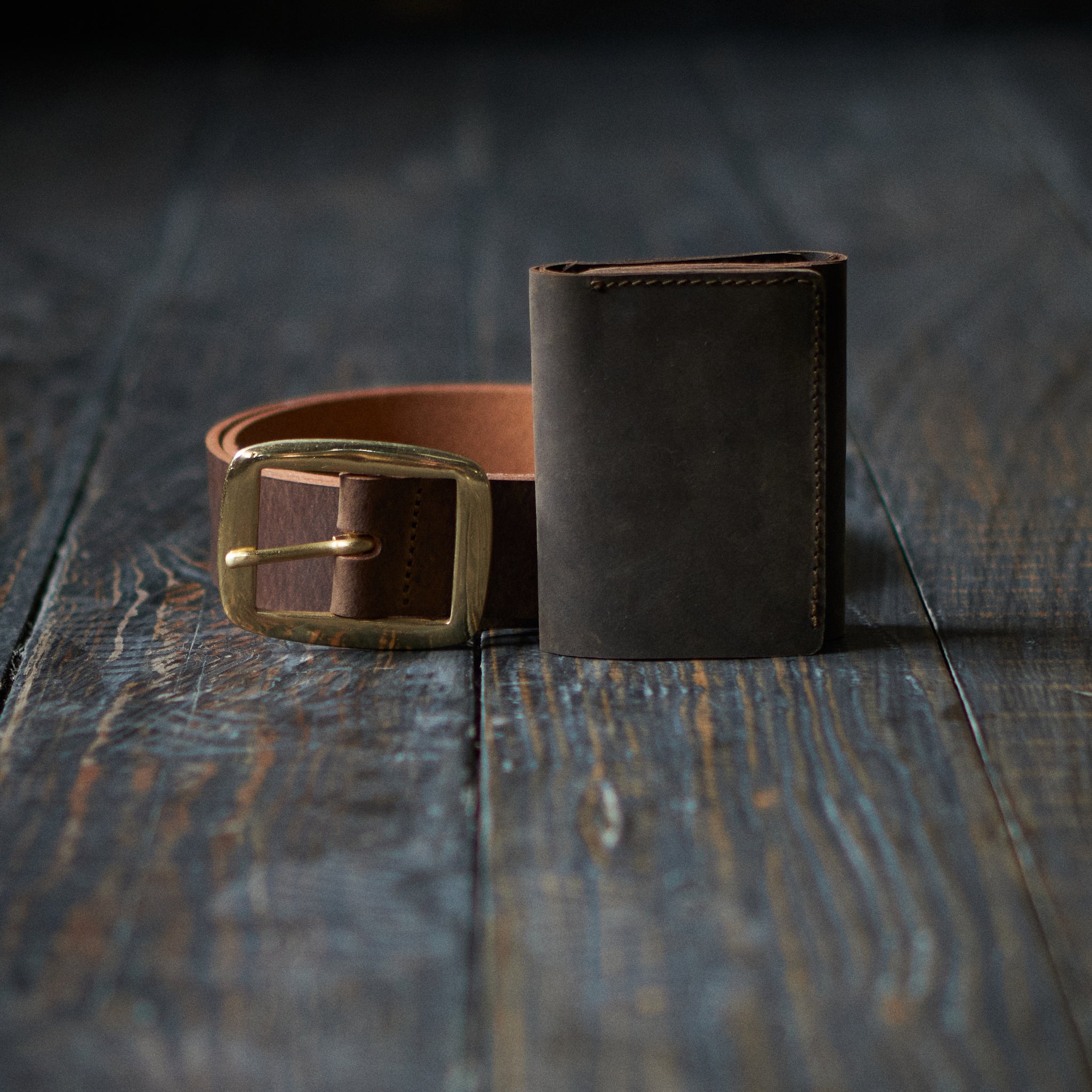 Legacy Belt & Trifold Wallet (Vintage Brown)