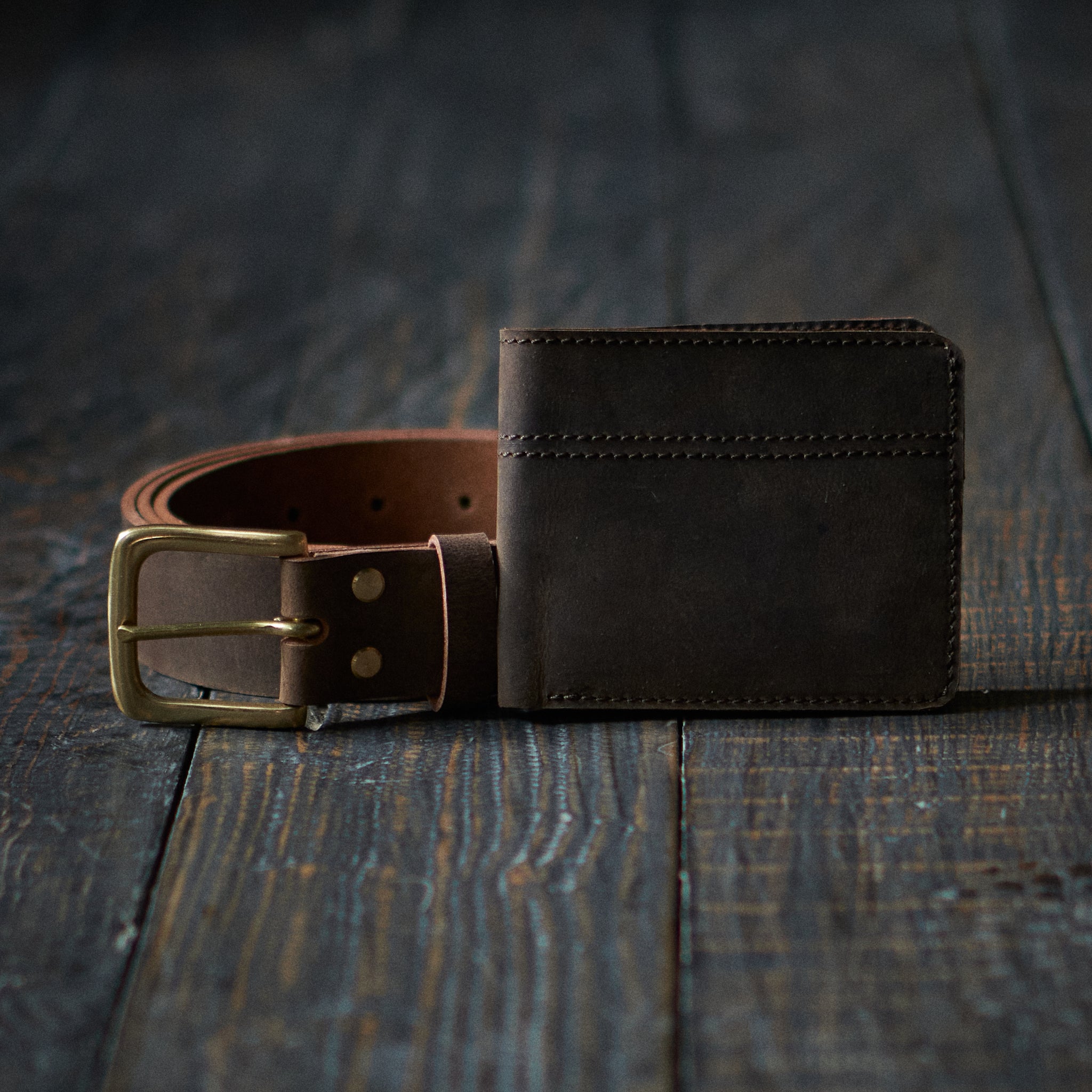 Heritage Belt & Boston Wallet (Vintage Brown)