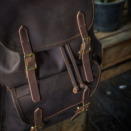 Vintage Bergan Leather Backpack (Vintage Brown)