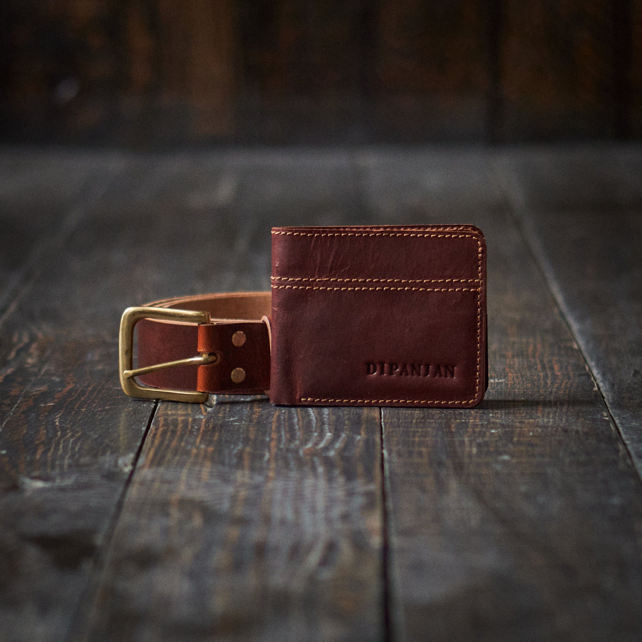 Heritage Belt & Boston Wallet (Saddle Tan)