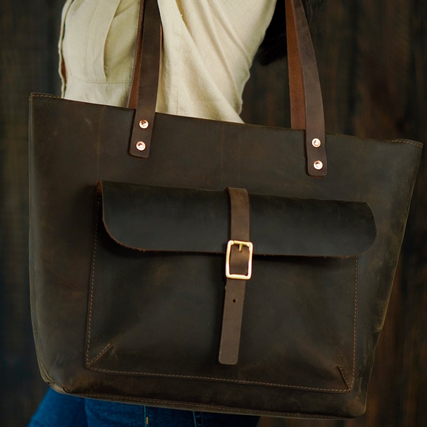 Alyssa Tote Bag (Vintage Brown)