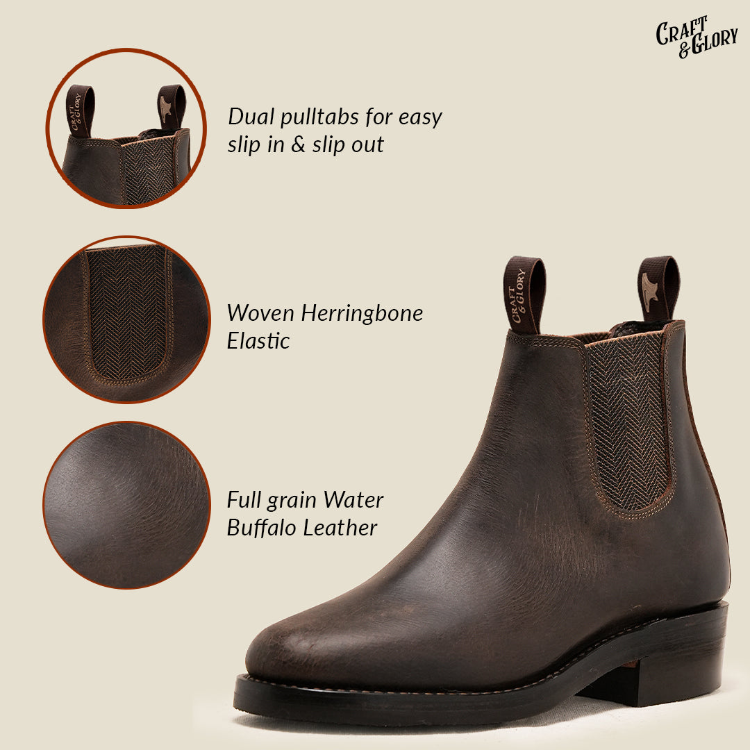 Heritage Chelsea Boots 6" (Vintage Brown) Goodyear Welted