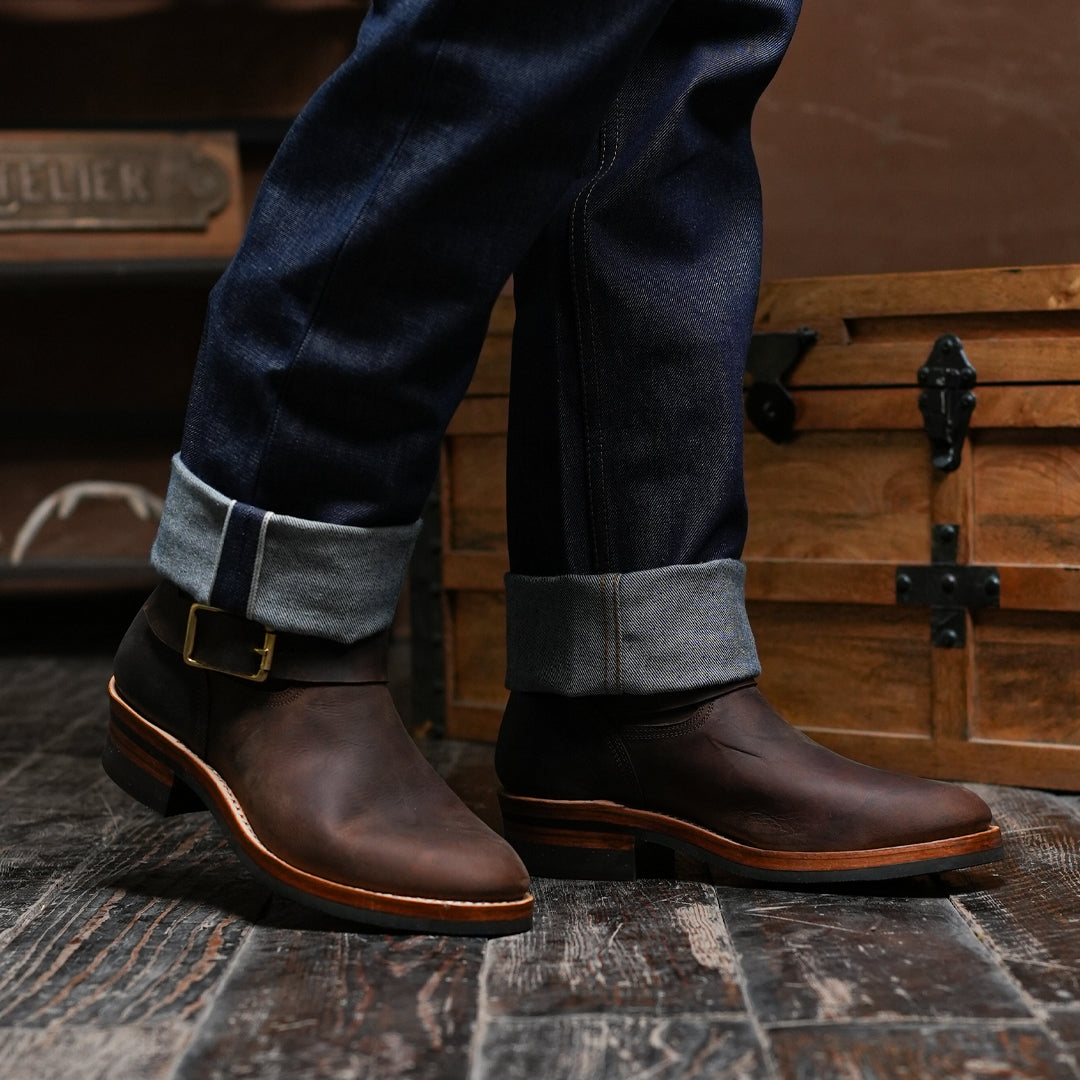 The Foundry Engineer Boots (Vintage Brown) Goodyear Welted