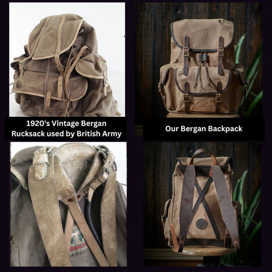 Vintage Bergan Canvas Backpack (Sand Storm)