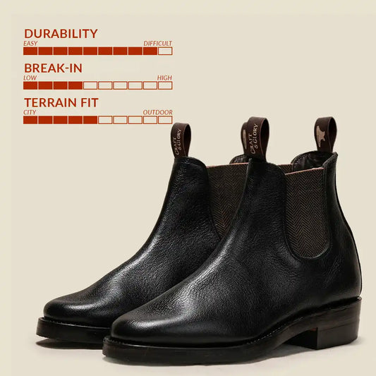 Women Heritage Chelsea Boots 6" (Raven Black) Goodyear Welted