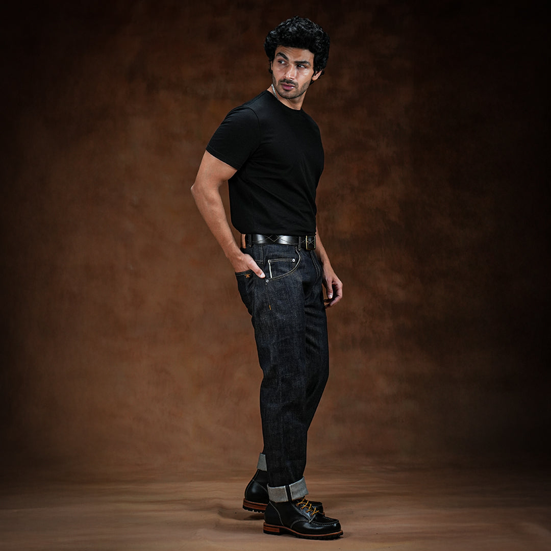 Five Pocket Blue Blood 13 Oz Selvedge Denim For Men (Slim Straight)