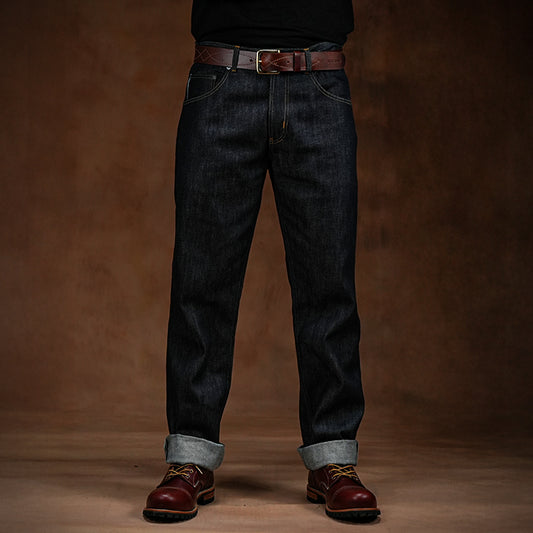 Five Pocket Blue Blood 13 Oz Selvedge Denim For Men (True Straight)