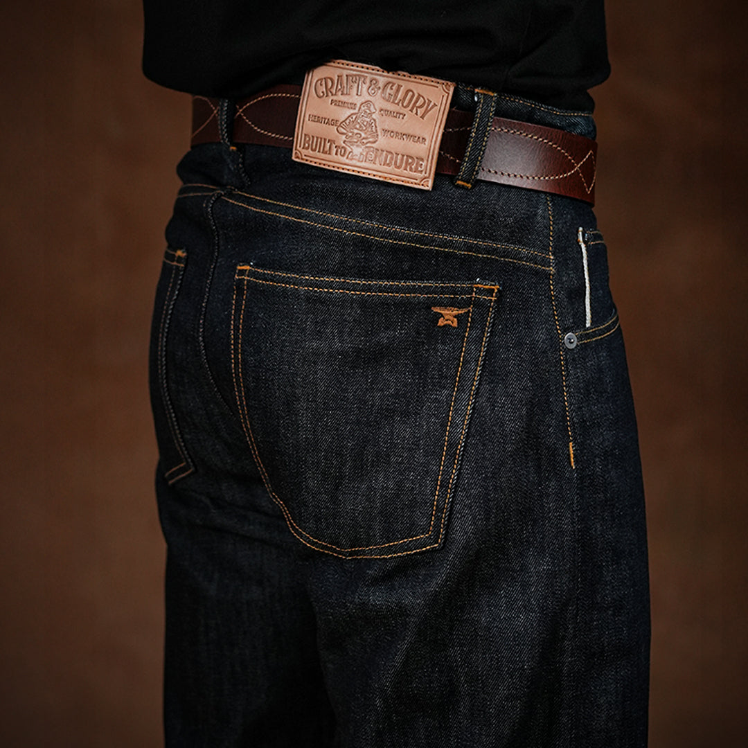 Five Pocket Blue Blood 13 Oz Selvedge Denim For Men (True Straight)