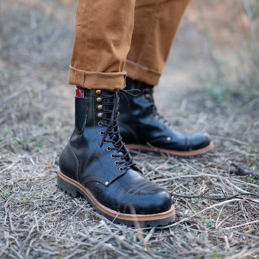 Gurkha Combat Boots 8" (Raven Black) Goodyear Welted