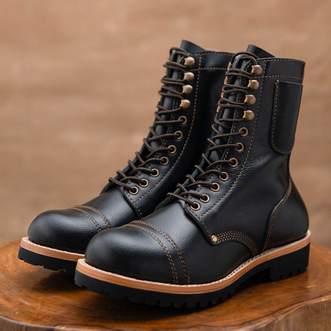 Gurkha Combat Boots 8" (Raven Black) Goodyear Welted