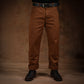 Double Knee Carpenter Fox Brown 12 Oz Duck Canvas Pants For Men (True Straight)