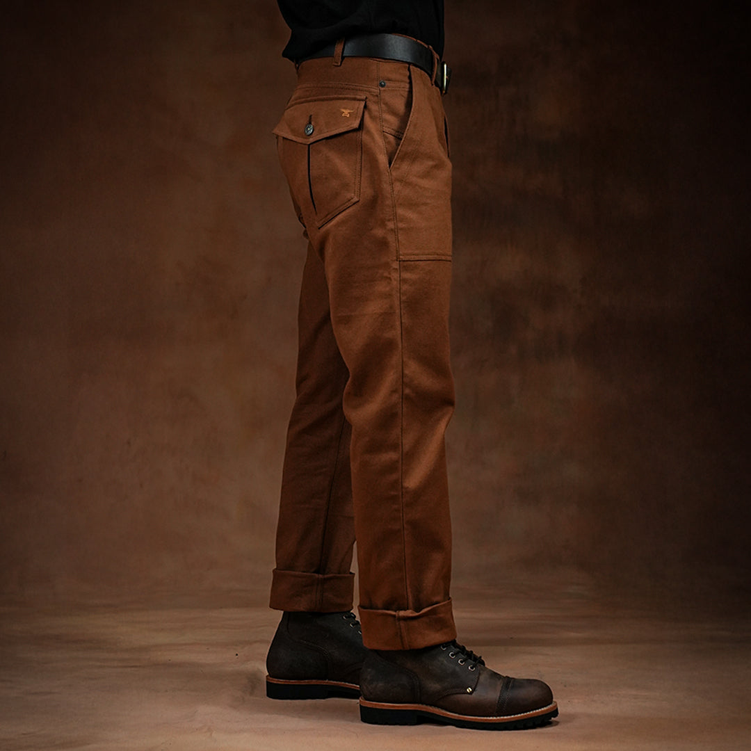 Fatigue Pants Fox Brown 12 Oz Duck Canvas For Men (True Straight)
