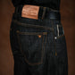 Five Pocket Ghost Black 13 Oz Selvedge Denim For Men (True Straight)
