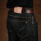 Five Pocket Ghost Black 13 Oz Selvedge Denim For Men (Slim Straight)