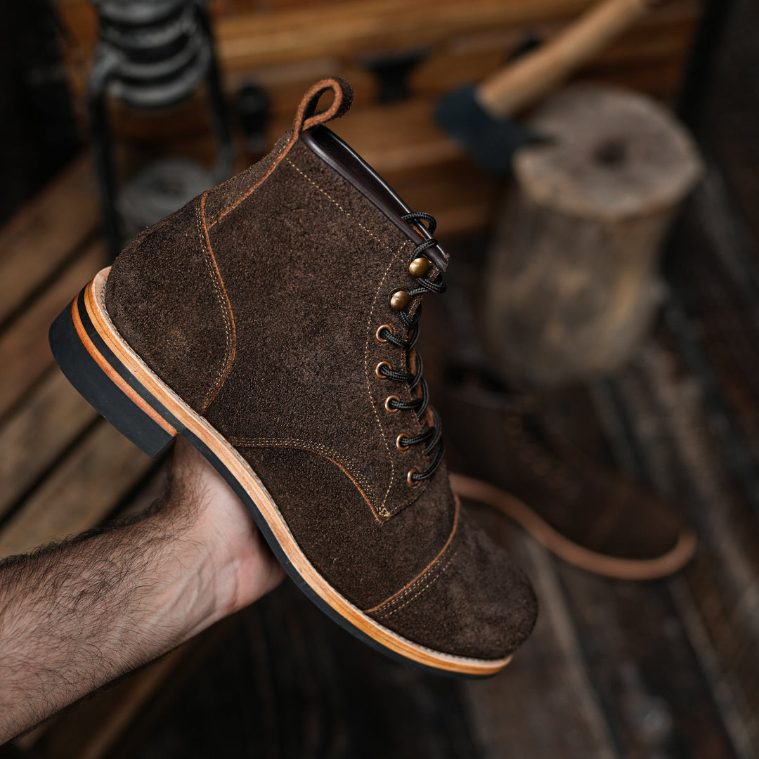 Grizzly Brown Full Grain  Water Buffalo Roughout (Leather Option )