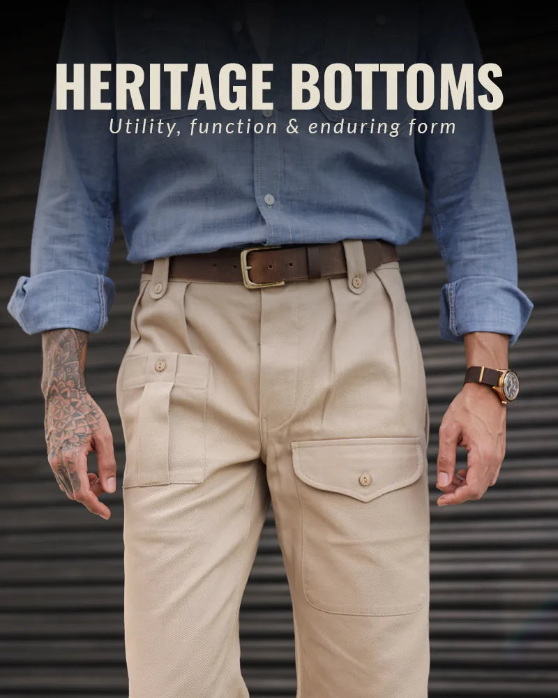 Heritage Workwear bottoms collection banner