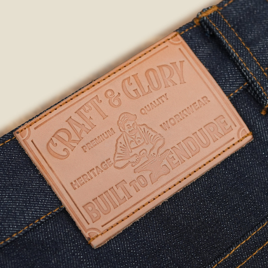 15 Oz Blue Blood Five Pocket 2.0 Selvedge Denim For Men ( Slim Straight)