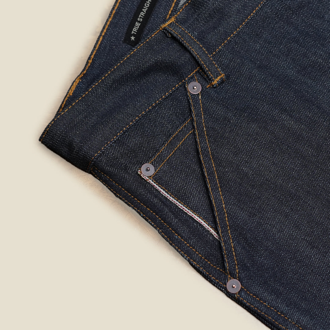 15 Oz Blue Blood Double Knee Carpenter 2.0 Selvedge Denim For Men ( True Straight)