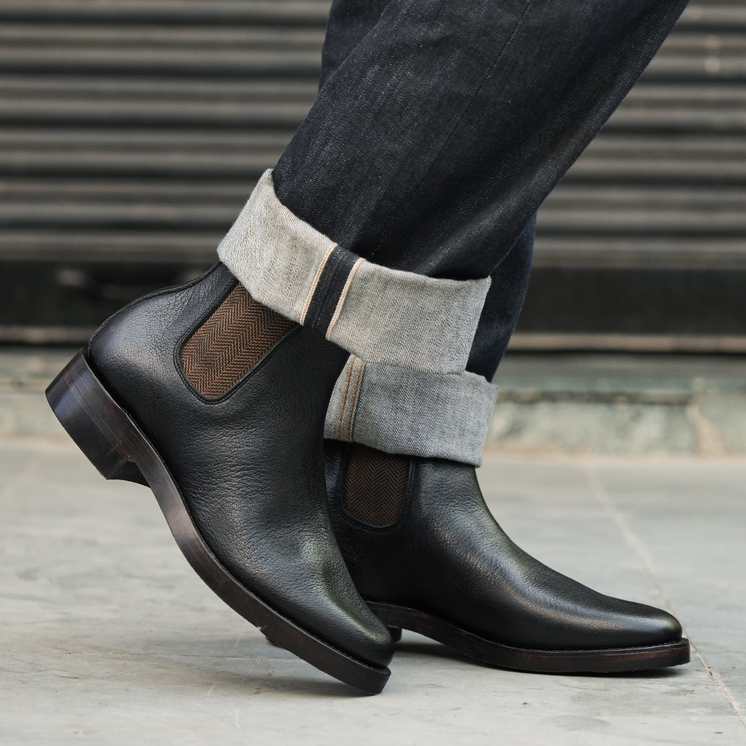 Heritage Chelsea Boots 6" (Raven Black) Goodyear Welted