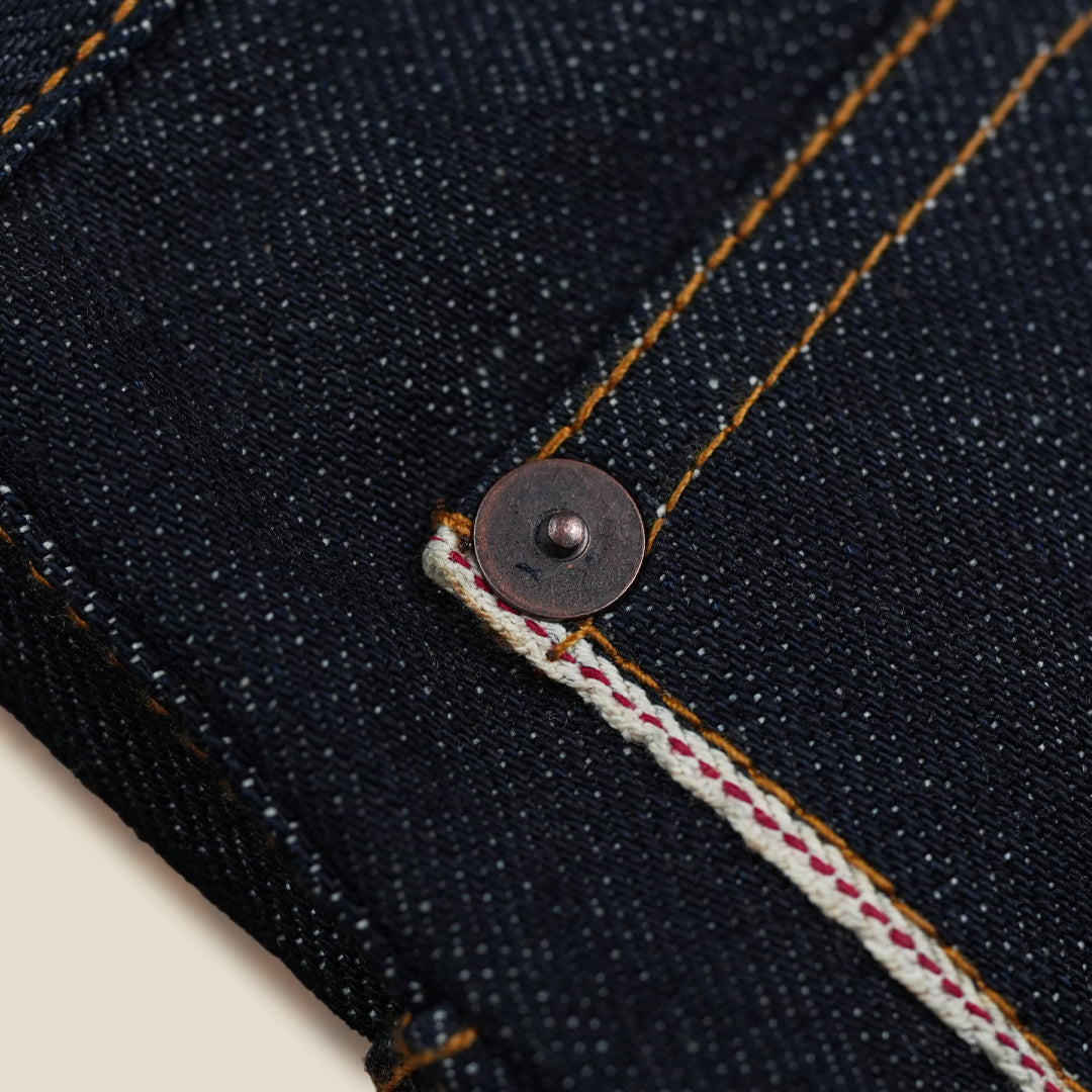 15 Oz Blue Blood Five Pocket 2.0 Selvedge Denim For Men ( Slim Straight)