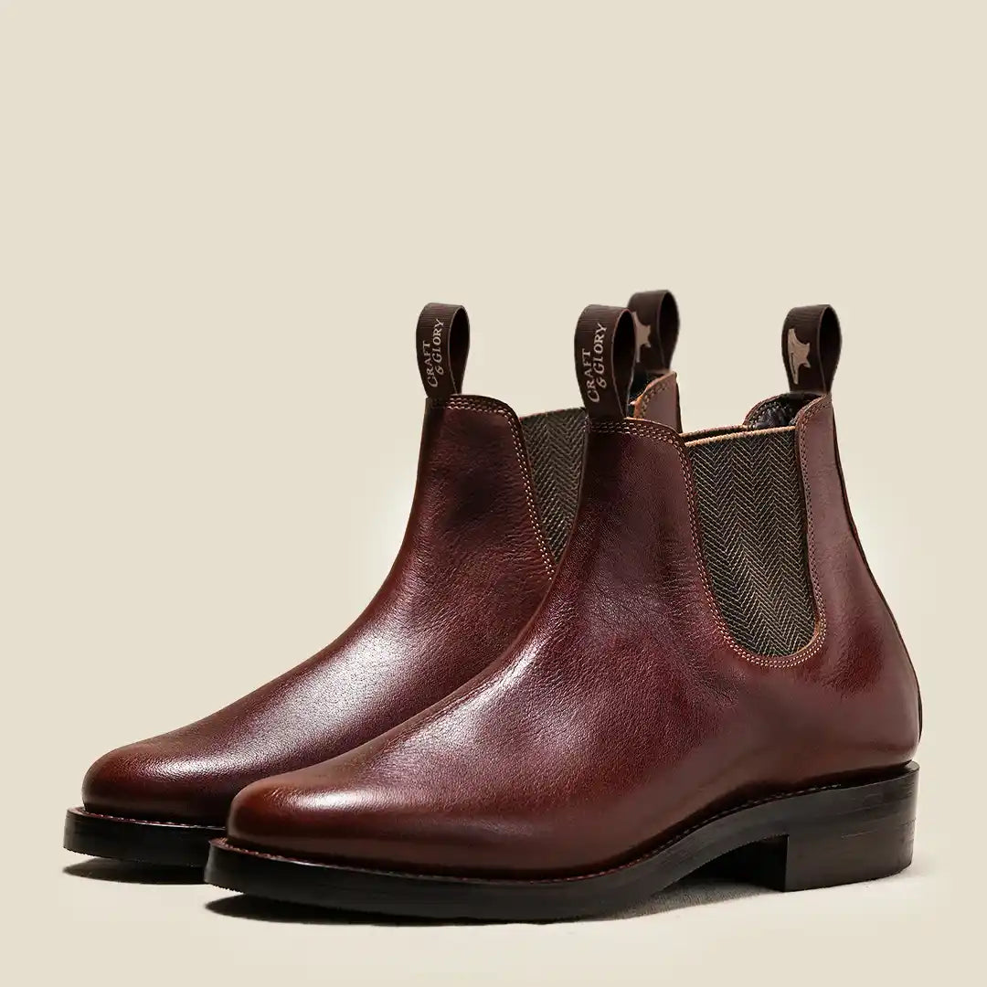 Women Heritage Chelsea Boots 6" (Saddle Tan) Goodyear Welted