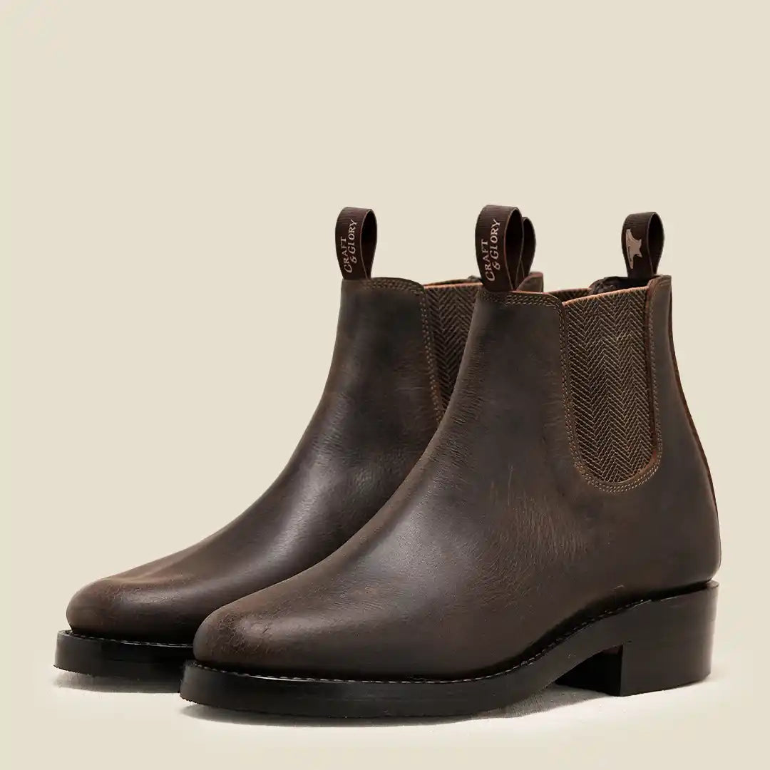 Women Heritage Chelsea Boots 6" (Vintage Brown) Goodyear Welted