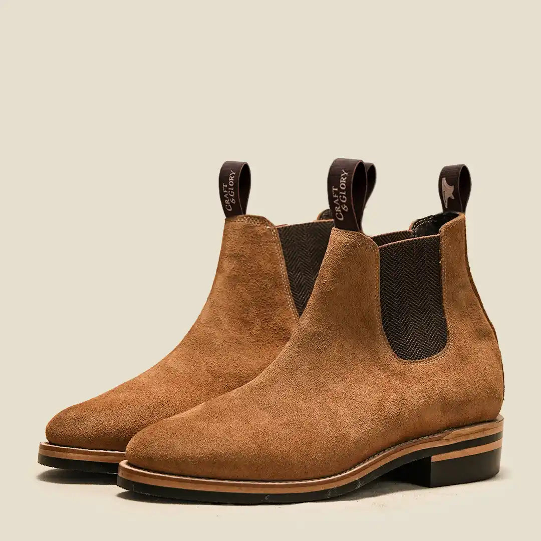 Heritage Chelsea Boots 6" (Wheat Roughout) Goodyear Welted