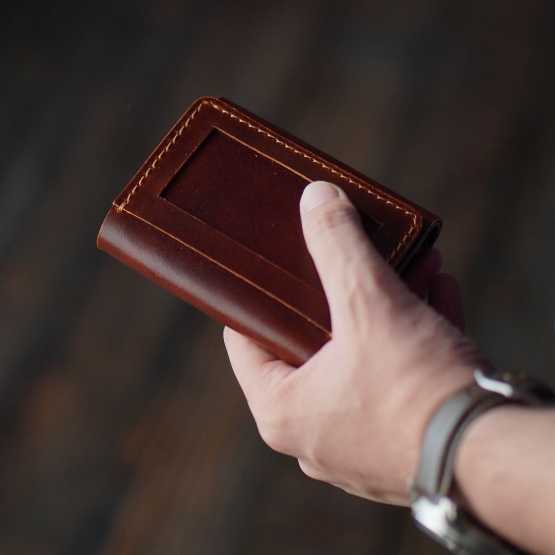 100% Genuine leather wallet,3 fold wallet, three fold purse, slim zipper  violet, man leather