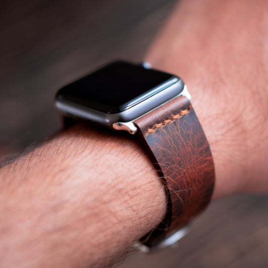 Bracelet en cuir Apple Watch minimal (Selle Tan)