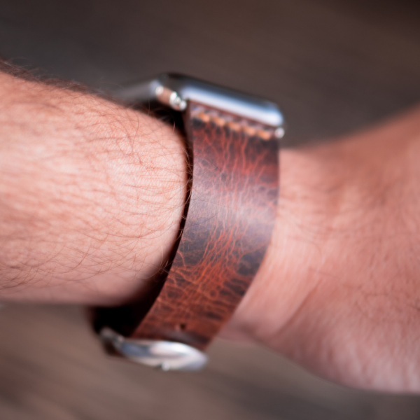 Minimal Apple Watch Leather Strap (Saddle Tan)