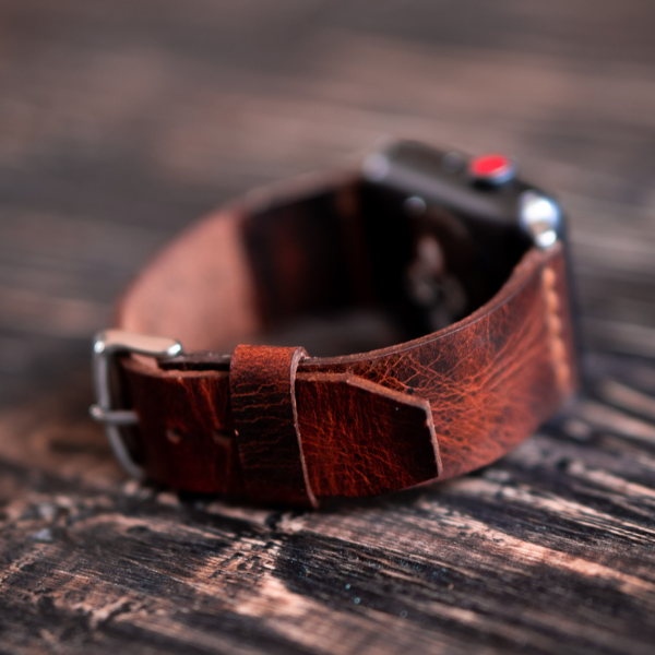 Minimal Apple Watch Leather Strap (Saddle Tan)