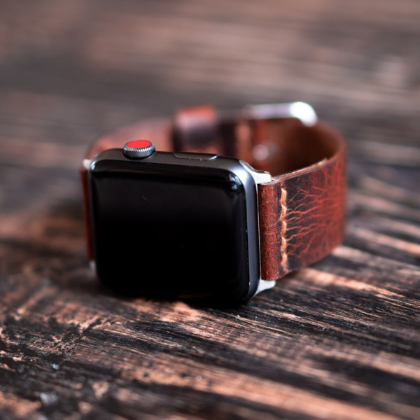 Minimales Apple Watch-Lederarmband (Sattelbraun)