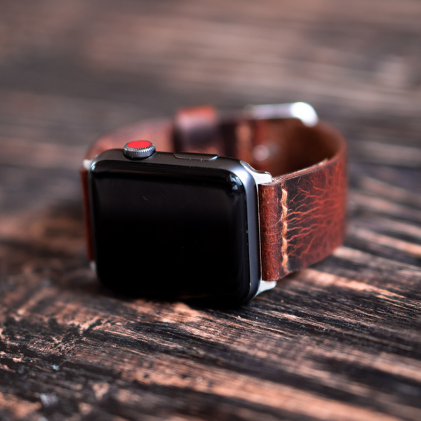 Minimal Apple Watch Leather Strap (Saddle Tan)