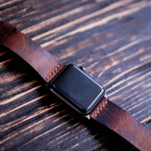 Minimal Apple Watch Leather Strap (Saddle Tan)