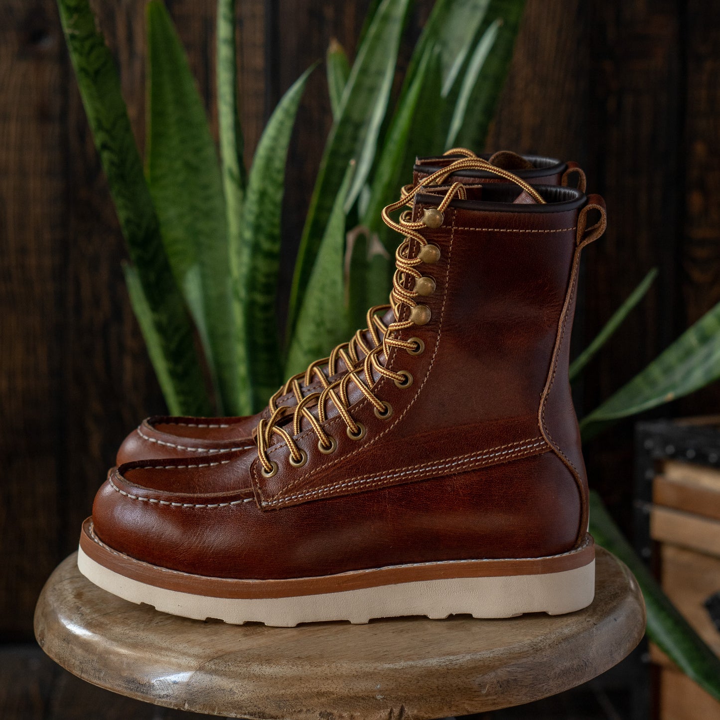 Moc-Toe Logger-Stiefel (Saddle Tan) Goodyear Welted