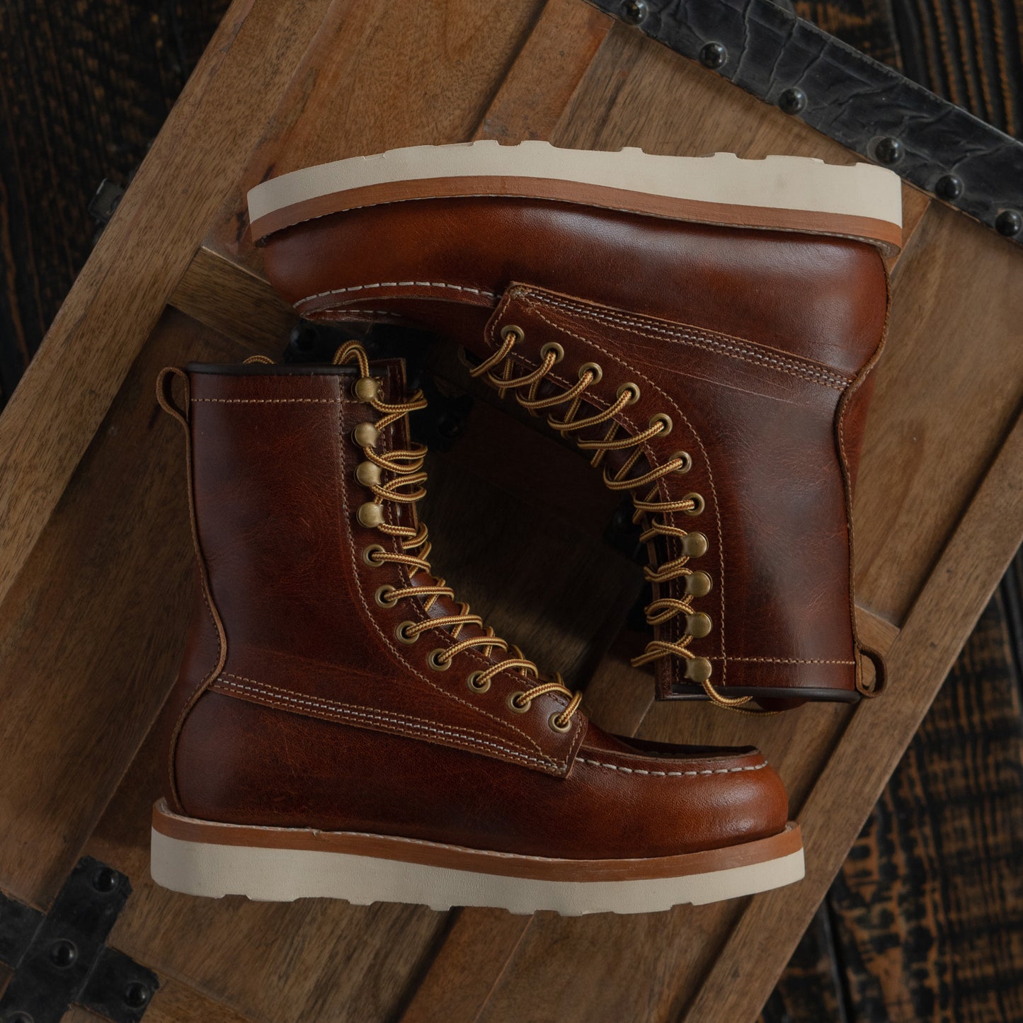 Moc-Toe Logger boots (Saddle Tan) Goodyear Welted