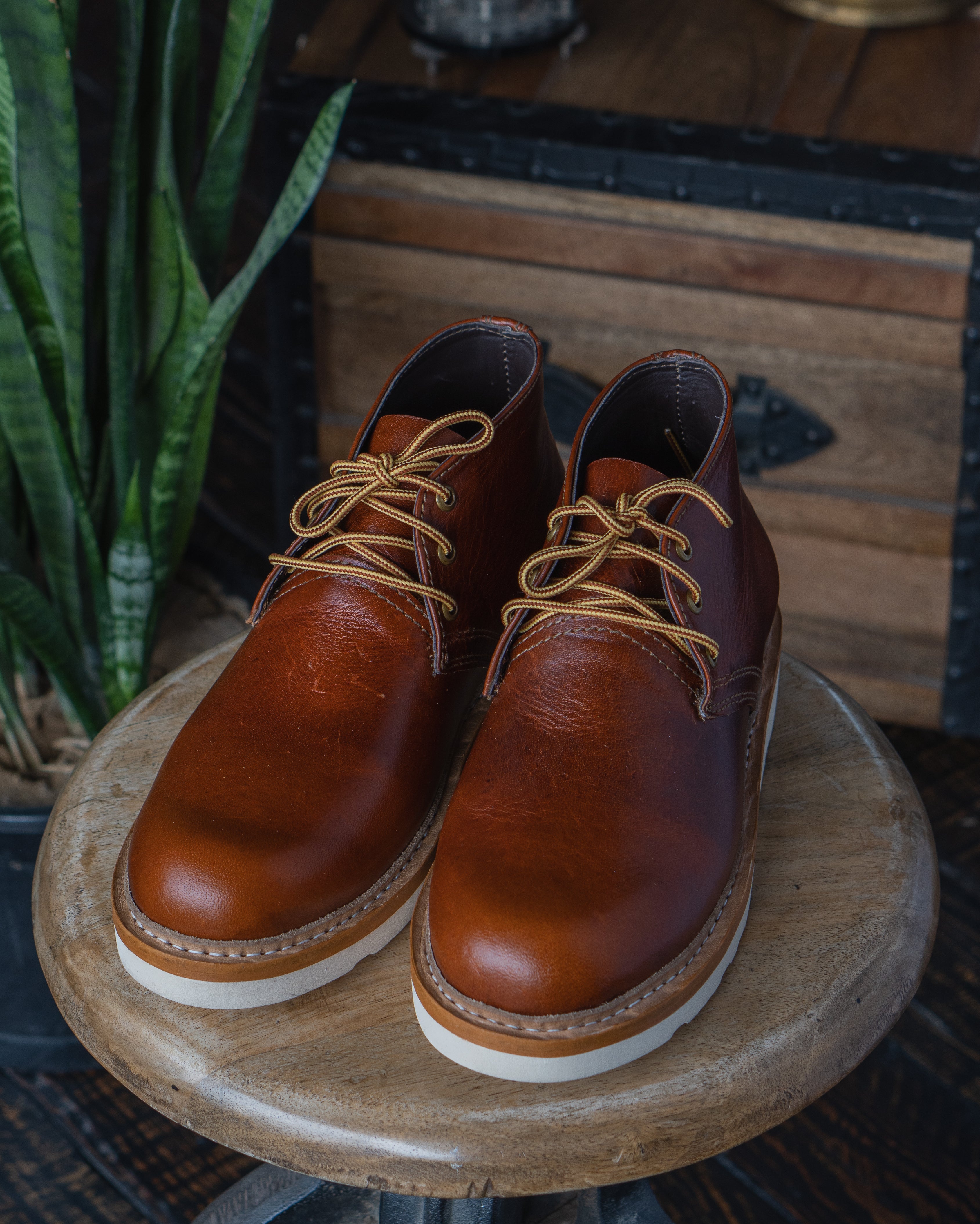 Mens brown store leather desert boots