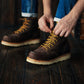 Moc-Toe Leather Boots (Vintage Brown) Goodyear Welted
