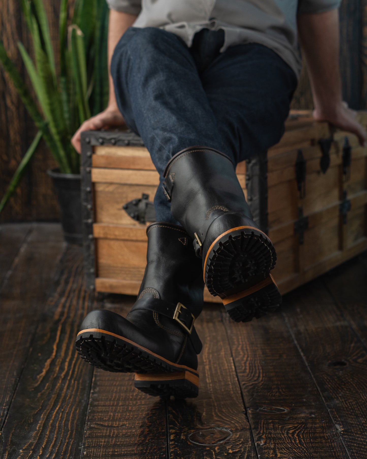 Engineer Boots (Raven Black) Goodyear Welted