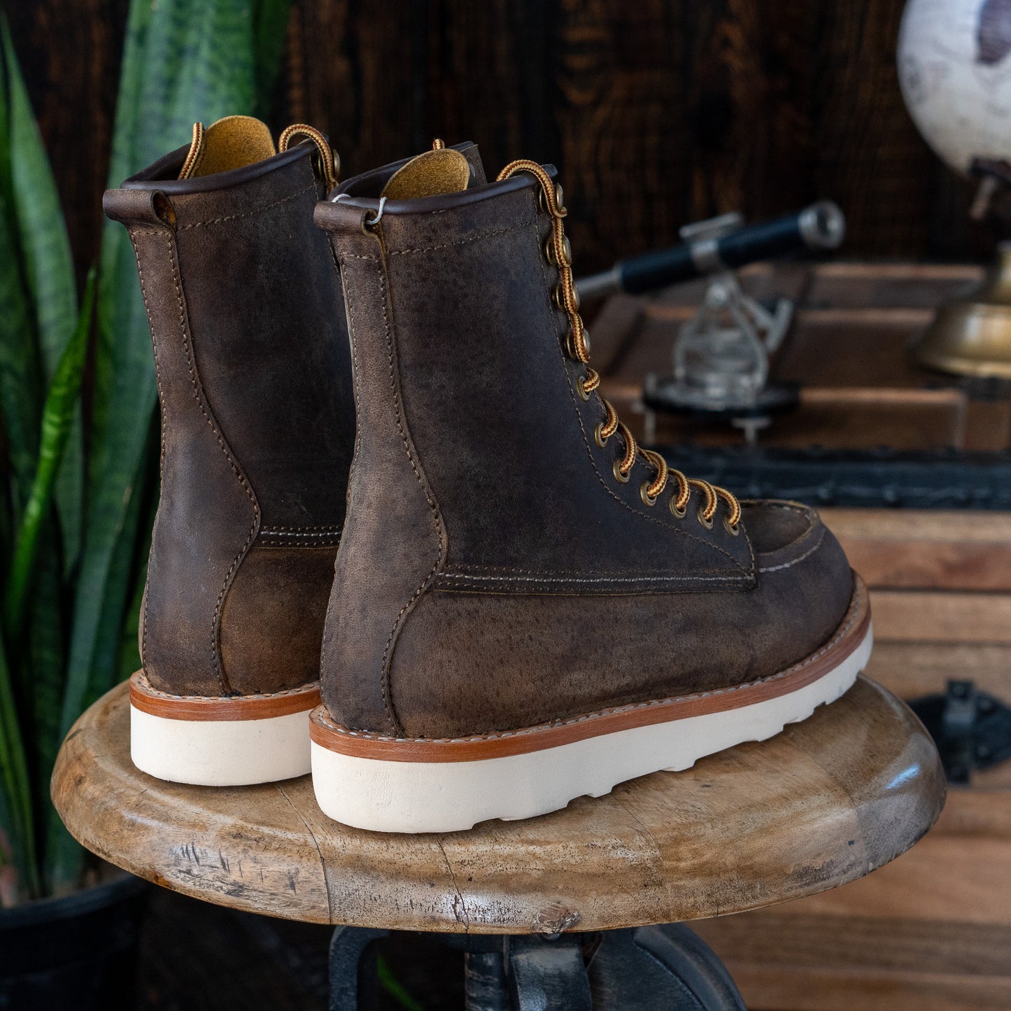 Moc-Toe Logger Boots (Vintage Brown) Goodyear Welted