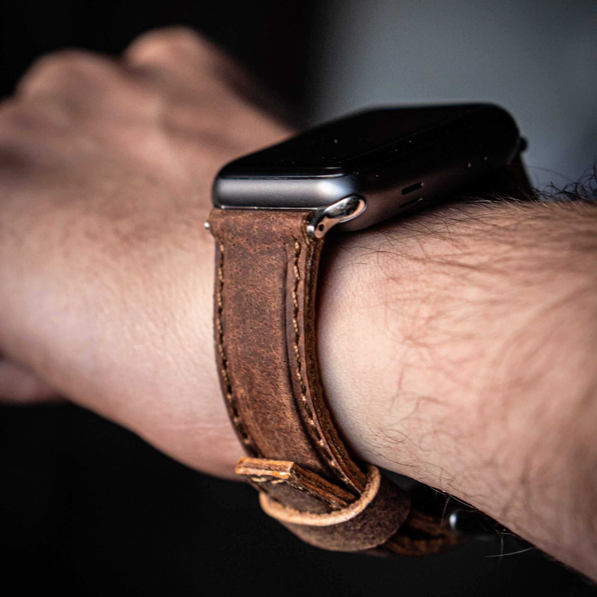 Legacy Apple Watch Leather Strap (Vintage Brown)